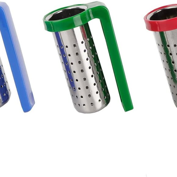 Stainless Steel Tea Filter with a Hook Silicone Handle, The Hook EasilyHung3Pack - Picture 6 of 10